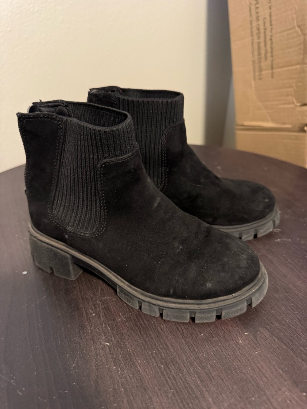 Black Suede Chelsea Ankle Boots - kids/girls